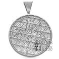 thumbnail image 2 of Big XL 3'' 14K White Gold On Genuine Sterling Silver Simulated Diamonds Allahu Akber Muslim Custom Pendant Charm Medallion, 2 of 5
