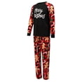 thumbnail image 2 of Gureui Matching Christmas Family Pajamas Sets, Long Sleeve Plaid Letter O-Neck Raglan Pullover + Cartoon Long Pants Set, 2 of 9