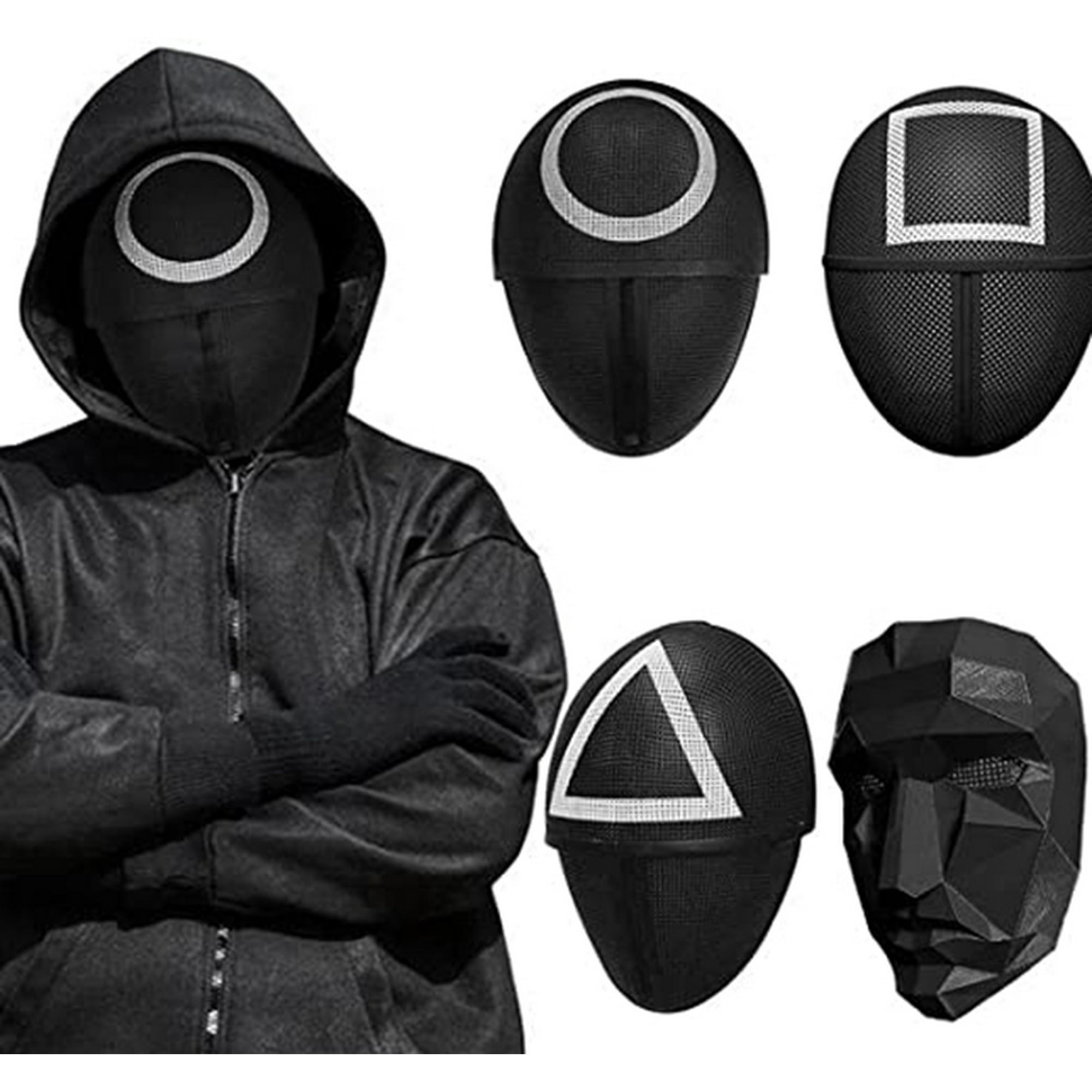 Netflix Squid Game Triangle Guard Mask Adult Black Netflix Squid Game Triangle Guard Mask Adult Black