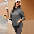 thumbnail image 4 of Dazajoo Half Zip Waffle Pullover Women Long Sleeve Solid Color Sweatshirts Oversized Workout Athletic Sweatshirt,Gray,XL, 4 of 9