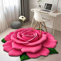 3D Flower Mat Soft Carpet | Non-Slip Area Rug with Floral Design | Crystal Velvet Material | 60x60cm Floor Mat for Living Room Bedroom Dining Room Home Decor