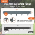 thumbnail image 2 of VEVOR Steel Landscape Edging, 5-pack Steel Garden Edging Borders, 39" L x 3" H Strips, Hammer-in Edging Border, Bendable Metal Landscape Edging for Yard, Garden, Lawn, 3.15" Spike Height, Dark Gray, 2 of 7
