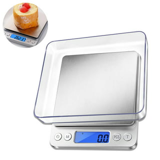 Fuzion Digital Kitchen Scale 3000g/ 0.1g, Pocket Food Scale 6 Measure Modes, LCD, Tare, Digital Scale Grams and Ounces with 2 Trays for Food
