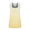thumbnail image 3 of asdoklhq 2026 Summer Fall Womens Tops under $5 Women's Fashion Solid Color Square-neck Comfortable Loose T-Shirt Sleeveless Blouse Casual Tops Yellow L, 3 of 4