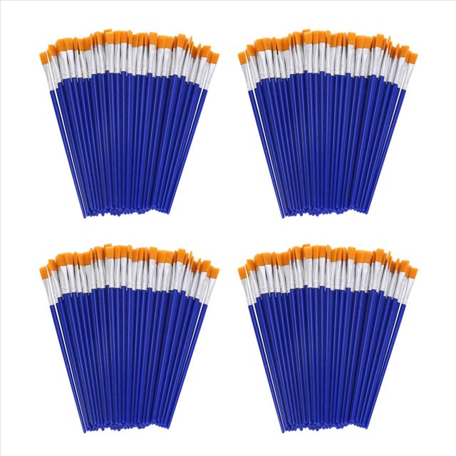 400 Piezas Pinceles Planos,Pincel Pequeño Una Granel para Pintura Detallada,para Cabello Nylon,Acuarela,Pintura Bellas Artes para Niños, Estudiantes,Principiantes,Adultos,Artistas