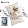 thumbnail image 6 of Pofeuu Brown Cat Cartoon Print Polyester Microfiber Plush Pillowcases, Super Soft and Cozy Pillow Case Covers with Envelop Closure（Pillow core not included）-14"x20", 6 of 6