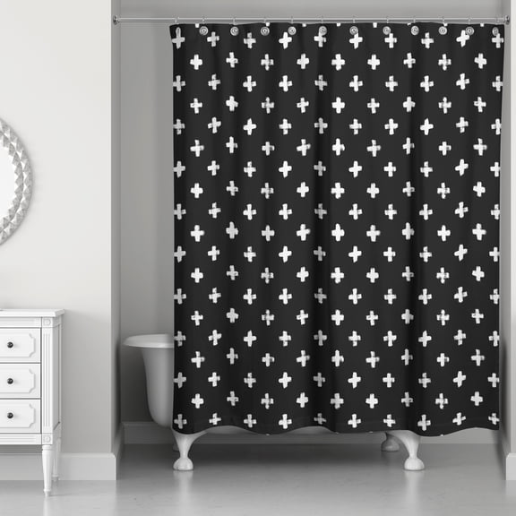 Creative Products Crosses Black 71 x 74 Shower Curtain