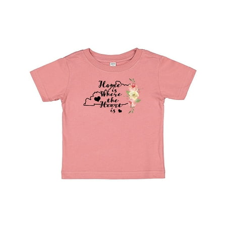 

Inktastic Kentucky Home is Where the Heart is with Watercolor Floral Gift Baby Boy or Baby Girl T-Shirt