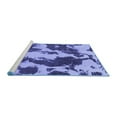 thumbnail image 2 of Ahgly Company Machine Washable Indoor Round Abstract Blue Modern Area Rugs, 4' Round, 2 of 4