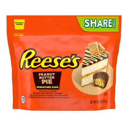 REESE'S Miniatures Peanut Butter Pie Flavored Peanut Butter Cups Candy Share Pack, 9.6 oz