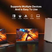 UPERFECT 15.6 1080p 60Hz IPS HDR Lightweight Monitor with Mini HDMI USB-C & Kickstand, Black