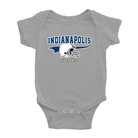 

Cute Indianapolis One-piece Outfits Football Jersey Baby Clothes (Gray 0-3 Monthes)