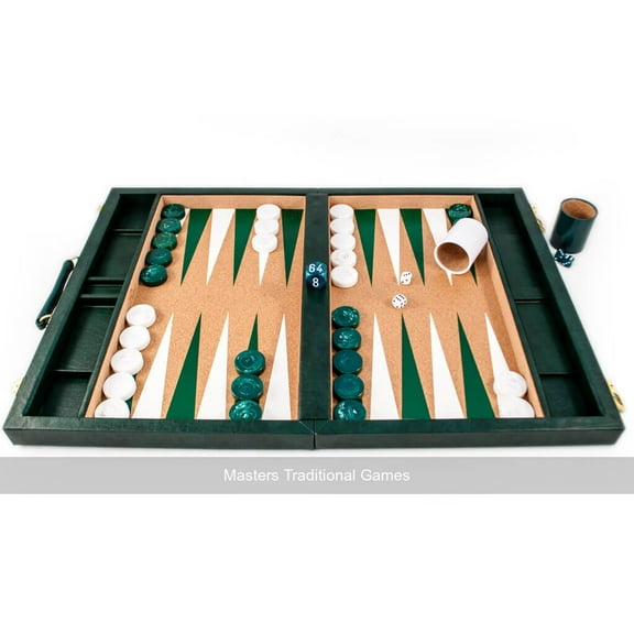 Crisloid Classic Green Champion AttachÃ© 19-inch Backgammon Set