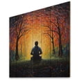thumbnail image 2 of Designart "Pointillism Expressions in Orange and Black Yoga" Yoga Print on Natural Pine Wood, 2 of 5