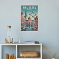 thumbnail image 4 of Grand Place Classic Poster Retro Brussels Cityscape with Historic Squares & Cafés Print Poster, 4 of 8