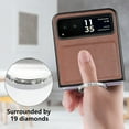 thumbnail image 5 of Decase for Motorola Razr 40 Leather Case Cover, with Metal Finger Ring Holder Slim Lightweight Shockproof Non-Slip Case for Motorola Razr 40,Brown, 5 of 7