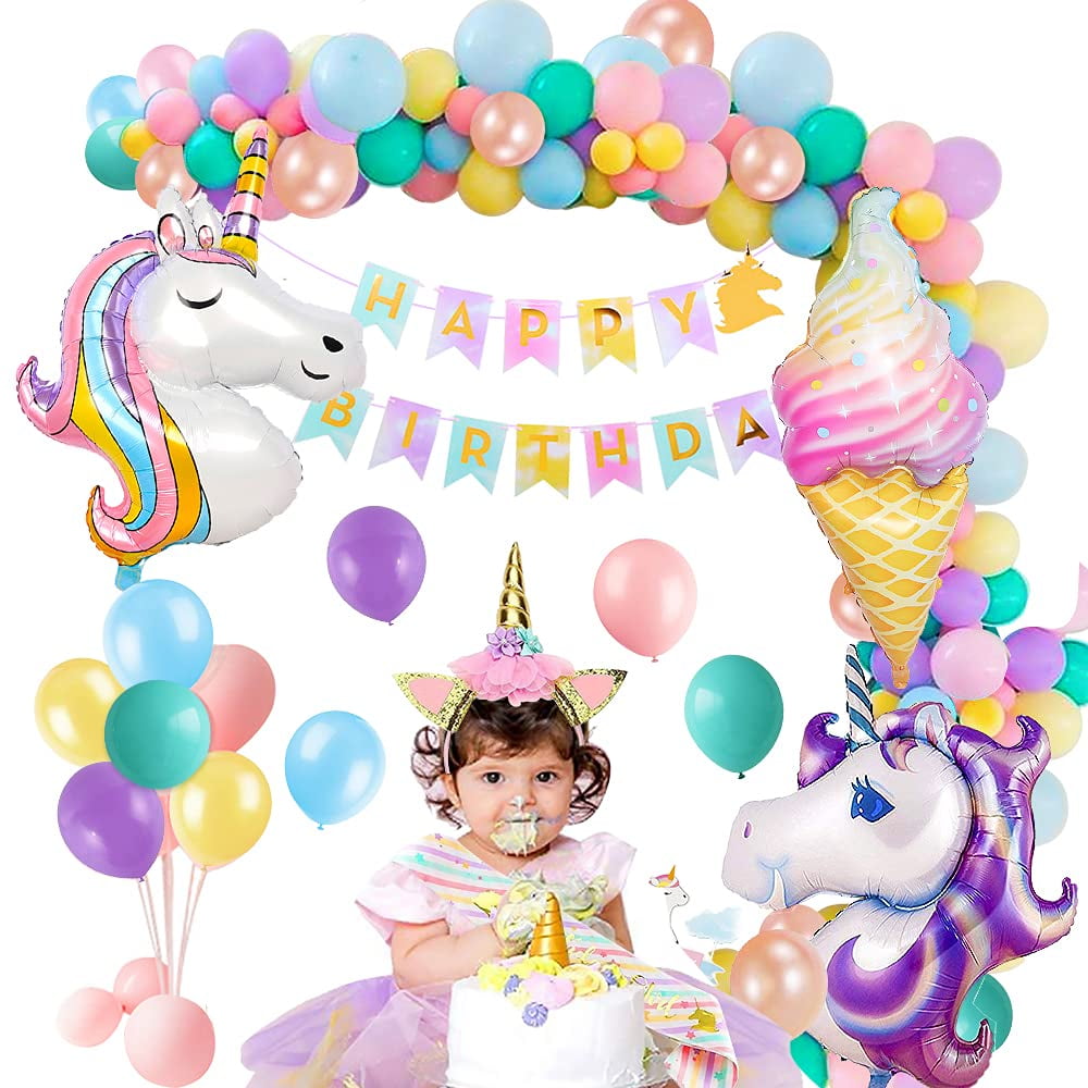 AYUQI Rainbow Unicorn Birthday Party Decorations for Girls Baby Shower  Graduation Anniversary Mother's Day Bachelorette Party Wedding Party