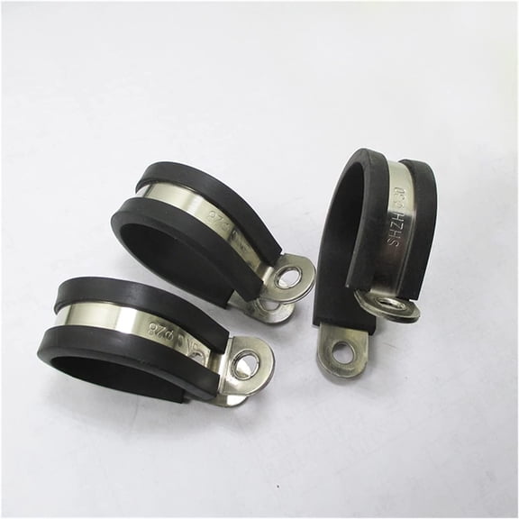 2pcs/lot 304 Stainless Steel Rubber Lined P Clips Cable Mounting Hose Pipe Clamp (Size : 6MM)