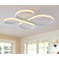 thumbnail image 3 of Modern LED Ceiling Lighting, Dimmable Semi Flush Mount Ceiling Light Fixture, White Contemporary Curved Rings Chandelier 45W 2250lumens for Dining Room Kitchen Living Room Bedroom Hallway Entryway, 3 of 14