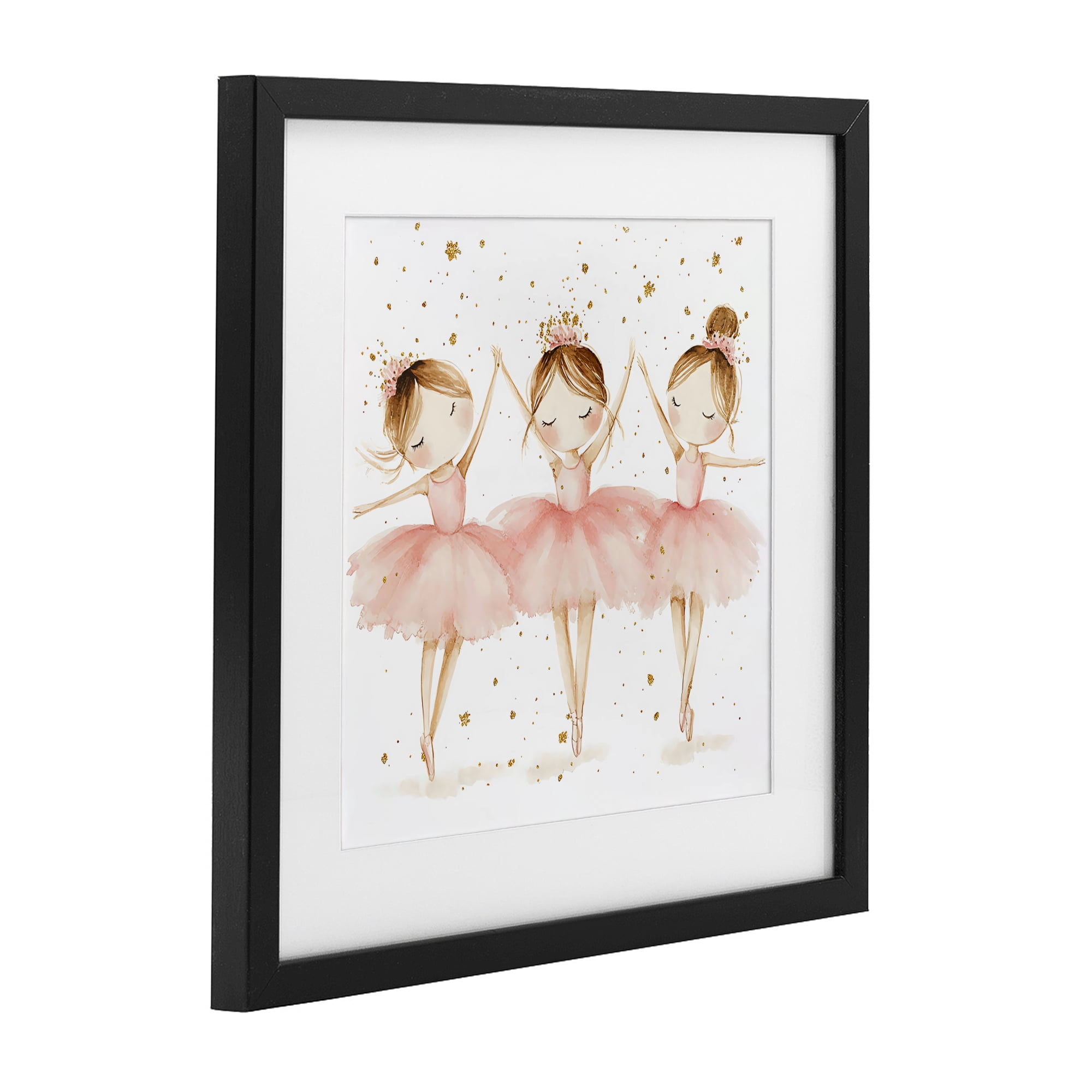 Stupell Industries Trio Of Ballerinas Black Framed Print Under Glass, design by Creative Studio