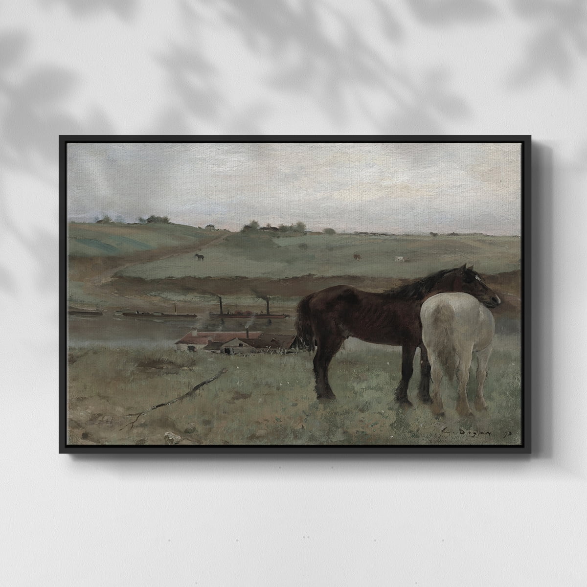 Vintage Animal Print-XXI By Wexford Home Framed in Black Wood Gallery Wrapped Canvas 25 in. x 37 in.