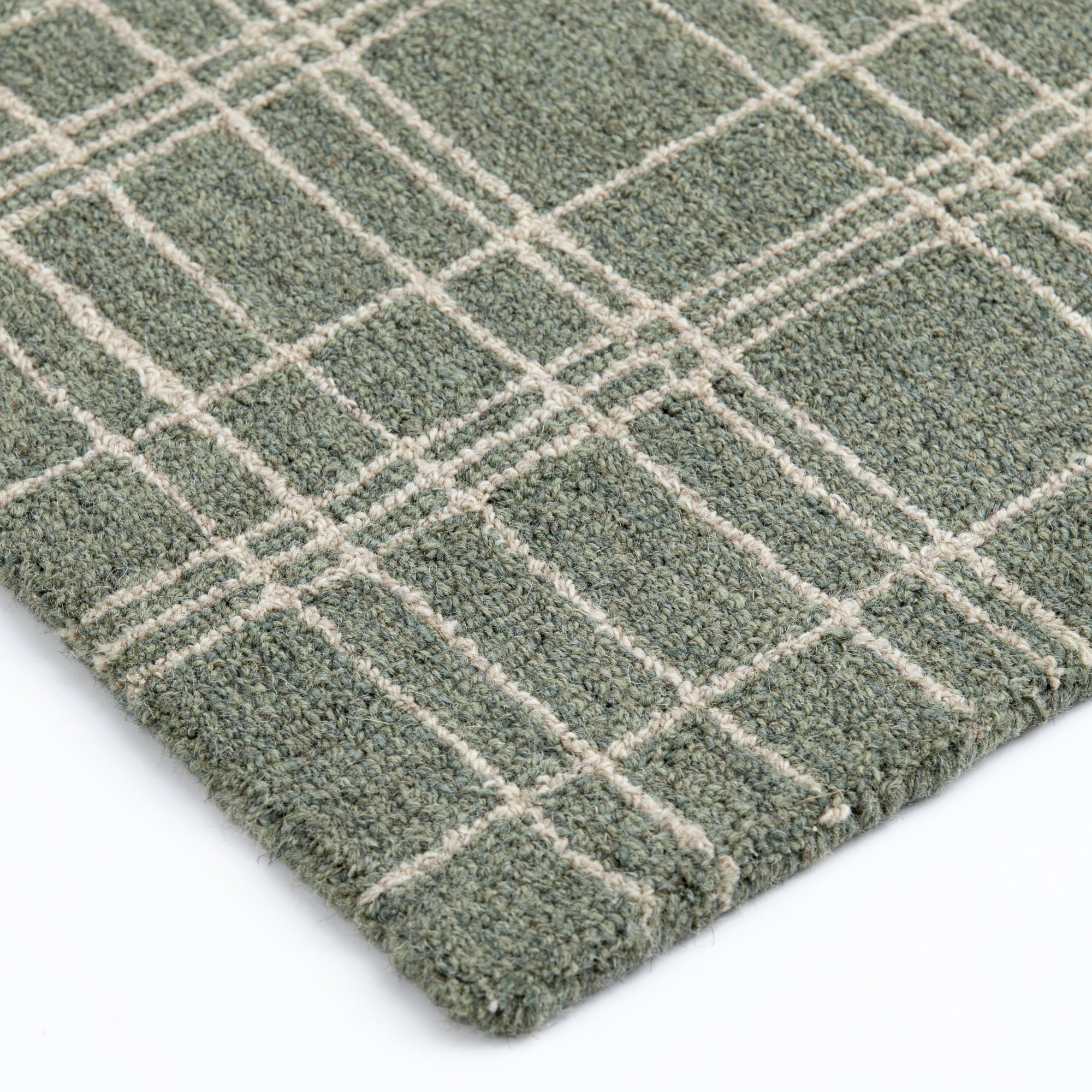Better Homes & Gardens Green Plaid Wool Indoor Area Rug, 7'10"x9'10"