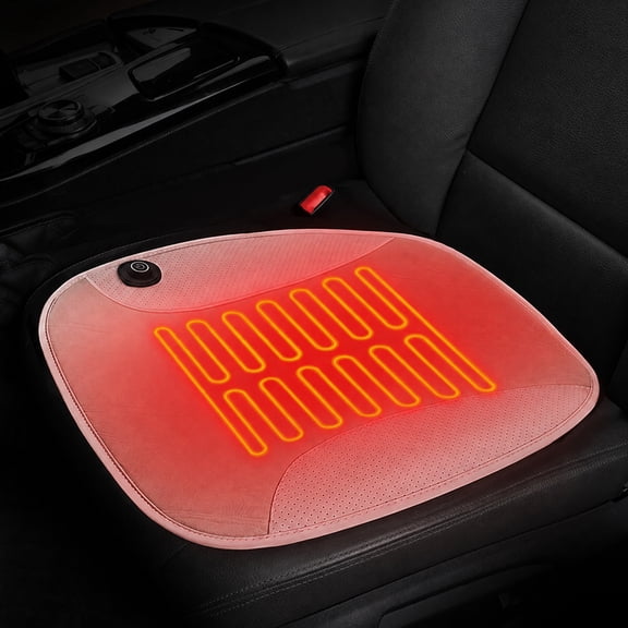 USB Heated Car Seat Cushion, 5V Electric Heating Seat Cover with 30s Fast Warming, 2 Temperature Settings, Breathable Heated Seat Pad for Car Truck SUV Winter Driving