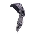 thumbnail image 3 of Soft Women Turban Head Wrap Scarf Hat Girls Hair Cover Sleeping Beanie Sleep Turbans Headscarf African Headwrap Headwear Cap Headband Black, 3 of 8