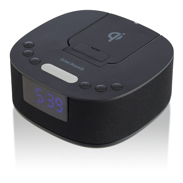 Blackweb Wireless Charging Clock Radio with Bluetooth Speaker Walmart