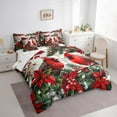 thumbnail image 3 of Manfei Christmas Robin Bedding Comforter Set 7 Pieces, Winter Plant Fruit Full Bedding Set, Rustic Farmhosue Cabin Reversible Fitted Sheet Flat Sheet, Ultra Soft Home Decor, 3 of 7