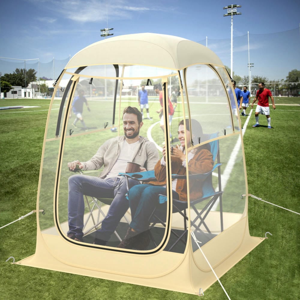 Barara King Outdoor Tent,Portable Camping Shelters,Instant Pop up Sports Tent with Carrying Bag and Floor Mat for 1-2/5-6 People-S