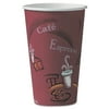 SOLO Paper Hot Drink Cups in Bistro Design, 16 oz, Maroon, 300/Carton