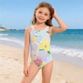thumbnail image 5 of Grblisyd Girls Swimsuits Size 10-12 Cute Cartoon Raceback One Piece Swimwear Crew Neck Beach Bathing Suit, 5 of 6