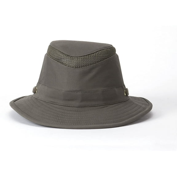 Tilley Size 7 or 22in. Unisex T5MO Organic Cotton Sun Protection AirFlow Hat, Solid Olive