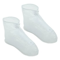 Vocoste 1 Pair Unisex Waterproof Reusable Rain Shoe Covers Ankle high top Boots Non-Slip Matte White Size L