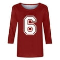 thumbnail image 5 of Vetsdori 3/4 Sleeve Tops for Women Plus Size Tunic Pullover Dressy Holiday,Graphic Crewneck Summer Lightweight Womans Blouses, 5 of 5