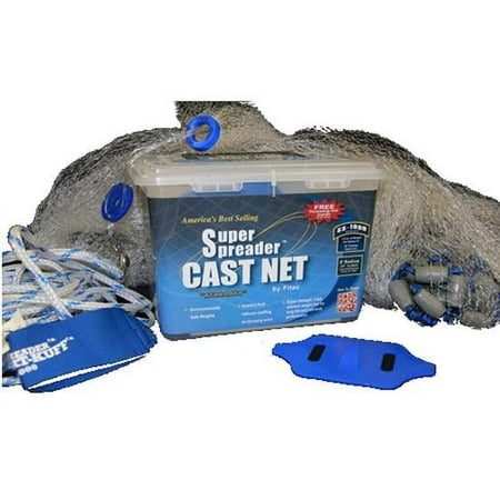 UPC: 0017341101303 | Fitec RS750 Super Spreader Fishing Cast Net 3 Radius x 3/8 Mesh Clear Mono 3/4 lbs