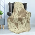 thumbnail image 4 of Map Soft Flannel Fleece Blanket, Aged Retro Styled Map of the World with Mountains Fantasy Monsters and Compass, Cozy Plush for Indoor and Outdoor Use, 50" x 70", Sepia Pale Yellow, by Ambesonne, 4 of 5