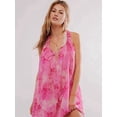 thumbnail image 4 of Women'S Y2K Stripe Print Spaghetti Strap Backless Loose Flowy Mini Dress Summer Club Party Beach Dress Pink L, 4 of 8