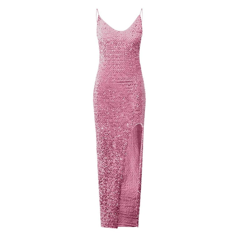 pink winter formal dresses short Hot Pink Sequins Homecoming Dress With Feather,MH663 main image 0