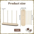 thumbnail image 2 of Wooden Ribbon Rack Storage Ribbon Organizer Spool Holder Wire Spool Stand Holder for Sewing Craft Mesh Wreath Crochet Thread Tulle Roll Florist Arts Wrapping Gift 14.2x3.8x11.8inch Bisque, 2 of 6