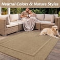 thumbnail image 3 of SIXHOME Outdoor Rugs 4'x6' Patio Rug Modern Bordered Indoor Outdoor Rugs Polypropylene Washable Non Shedding, Easy Clean, Waterproof, Durable Outdoor Carpet for Porch Balcony Deck Neutral Brown, 3 of 8