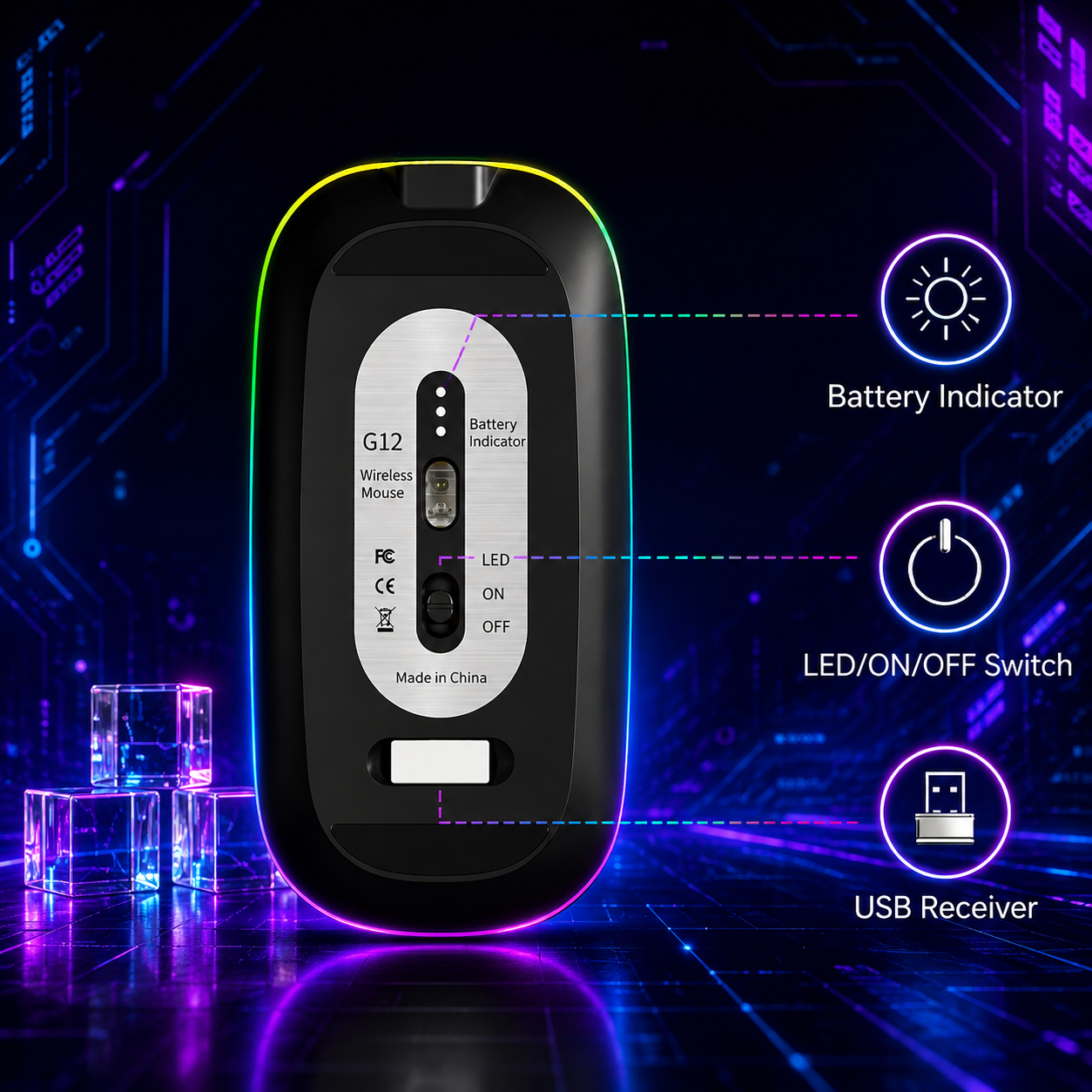 VerdeVida Wireless Bluetooth Mouse, Rechargeable, Silent photo 4