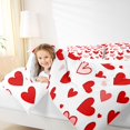 thumbnail image 4 of Homewish Cartoon Heart Print Bedding Comforter Set,Kawaii Loves Pattern Twin Comforter Sets,Red White Bedding Set For Girl,Ultra Soft Home Decor,2pcs, 4 of 8