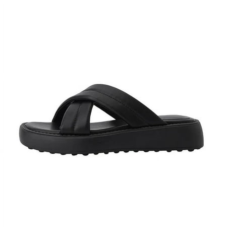 

Women Shoes Superfine fiber Platform Sandals Thick Heel Shoes Women Wedges Straw Braided Sandals Concise Women Slides
