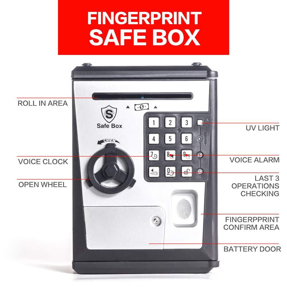 Toy Piggy Bank Safe Box Fingerprint ATM Bank Savings Bank 