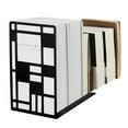 thumbnail image 5 of Aspire 1 Pair Metal Bookends, Checked Book Ends, Modern Design Heavy Duty Book Shelf Holder, Black Book Ends for Desk, 5 of 7