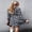 Black, variant on Floral Print V Neck Long Sleeve Ruffle Detail Dress for Women