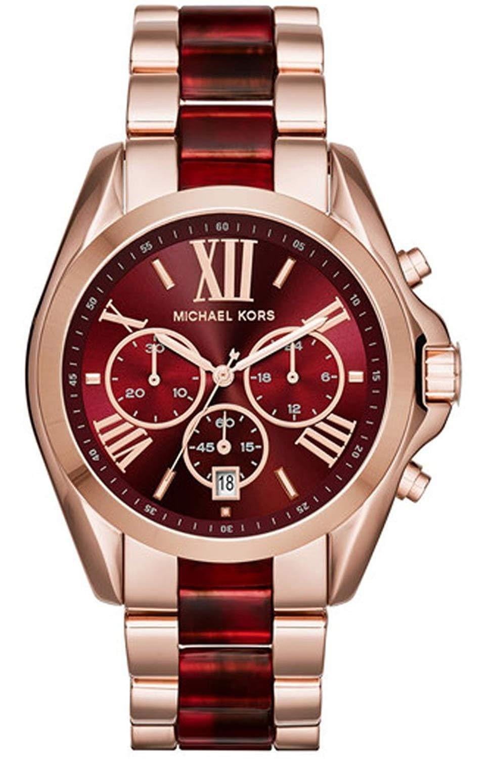 Michael Kors MK6270 Bradshaw Burgundy Red Chronograph Wrist Watch for Women  