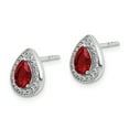 thumbnail image 2 of Primal Silver Sterling Silver Rhodium-plated Red and Clear Cubic Zirconia Post Earrings, 2 of 5